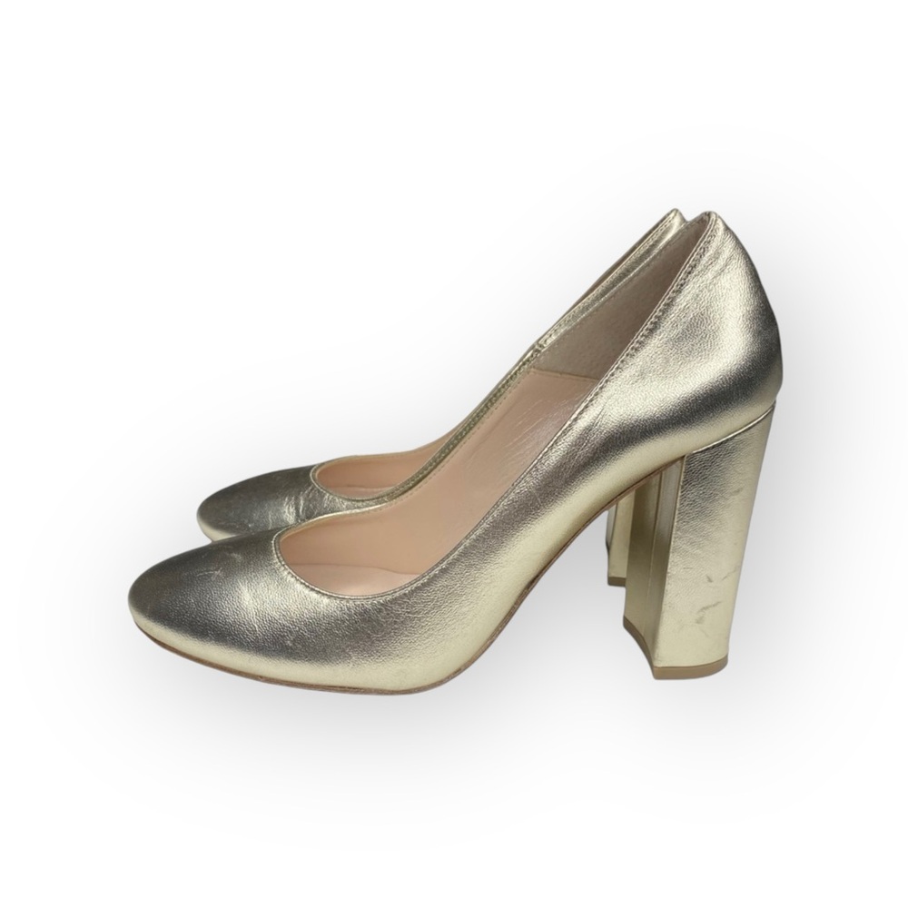 Summit White Mountain ᪥ Aggie Round Chunky Heels Pumps Shoes ᪥ Gold ᪥ 39 8.5M 9M - Picture 7 of 16